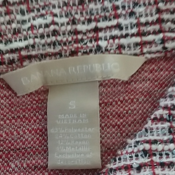 Banana Republic small red white navy metallic top - Picture 3 of 5